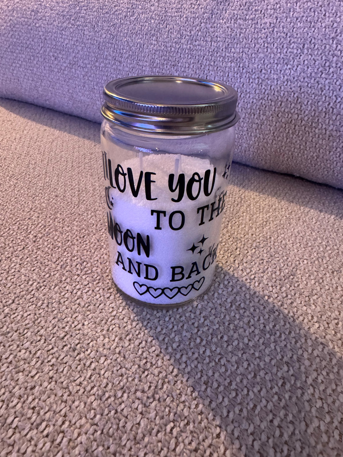 Luxe Kaars in Glazen Pot met Tekst - I Love You to the Moon and Back - Cadeauset