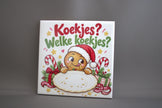 Keramisch kersttegeltje met tekst Koekjes Welke Koekjes, 10,8x10,8 cm – grappig kerstcadeau of kerstdecoratie