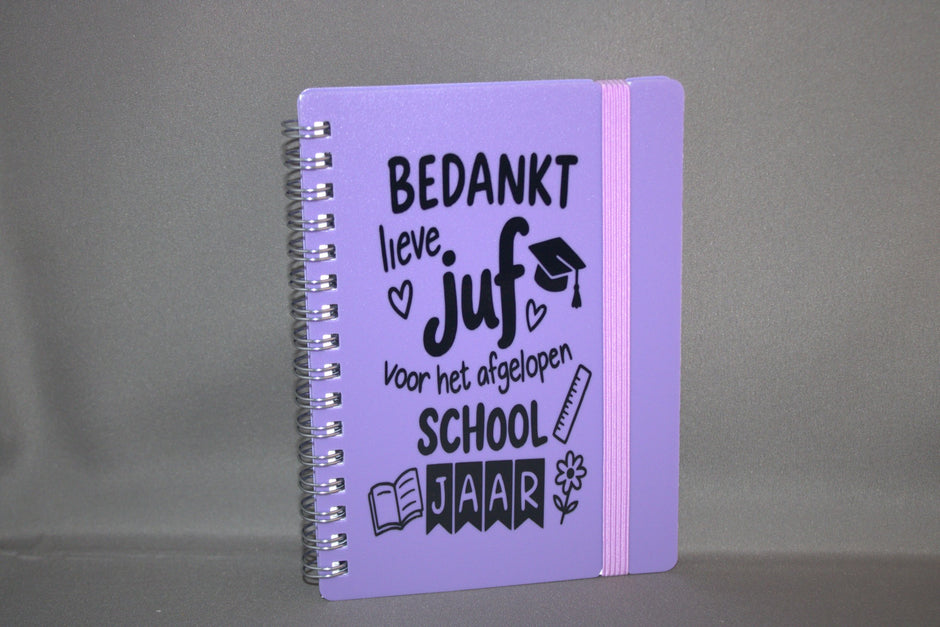 Notitieblok met tekst Bedankt Lieve Juf – leuk afscheidscadeau of bedankje voor de juf
