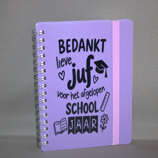 Notitieblok met tekst Bedankt Lieve Juf – leuk afscheidscadeau of bedankje voor de juf