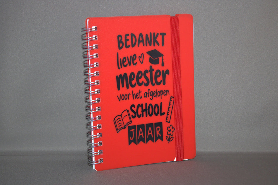 Notitieblok met tekst Bedankt Lieve Meester – leuk afscheidscadeau of bedankje voor de meester