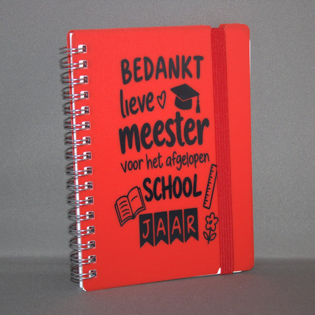 Notitieblok met tekst Bedankt Lieve Meester – leuk afscheidscadeau of bedankje voor de meester