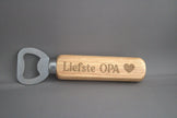 Houten flesopener met gravure Liefste Opa – lief cadeau voor opa op verjaardag of Vaderdag
