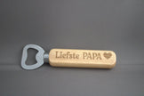 Houten bieropener flesopener met gravure Liefste Papa – lief cadeau voor papa op Vaderdag of verjaardag