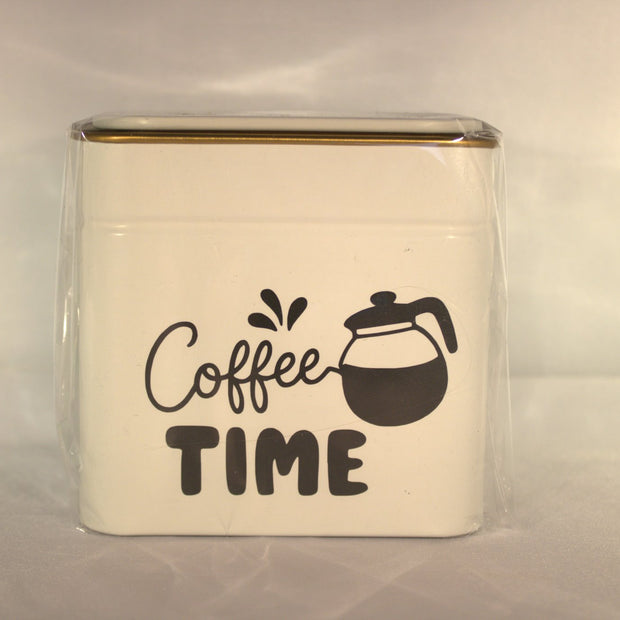 Koffie bewaarblik met tekst Coffee Time - sfeervol koffiecadeau voor koffieliefhebber