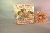 Keramisch tegeltje 'Lieve mama, jij bent goud waard! Fijne Moederdag!' met warme gezinsprint – uniek moederdag cadeau