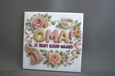 Keramisch tegeltje Oma Je Bent Goud Waard, 10,8x10,8 cm – lief cadeau voor oma op verjaardag of Moederdag

