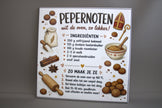 Keramisch tegeltje met pepernoten recept 'Uit de oven, zo lekker!' met ingrediënten en bereiding – uniek sinterklaas cadeau en decoratie