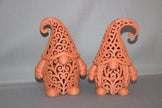 Set van 2 sfeervolle kerst waxinelichthouders met uitgesneden kerstfiguren – handgemaakte kerstdecoratie voor tafel of schouw