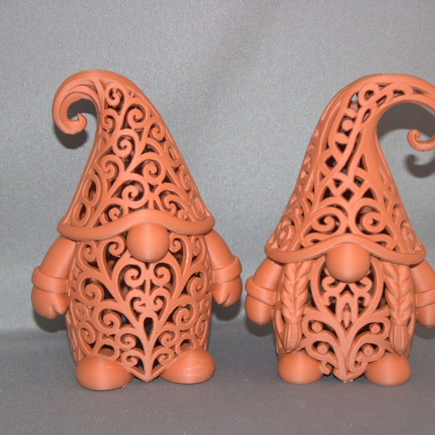 Set van 2 sfeervolle kerst waxinelichthouders met uitgesneden kerstfiguren – handgemaakte kerstdecoratie voor tafel of schouw