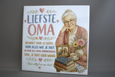 Keramisch tegeltje Liefste Oma Je Bent Goud Waard met illustratie van oma bloemen en familiefoto – cadeau oma verjaardag of Moederdag

