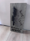 Houten tuinplank van steigerhout met thermometer en gelaserde tekst 'Buitenleven is Genieten' met vogelmotief – 40x20 cm